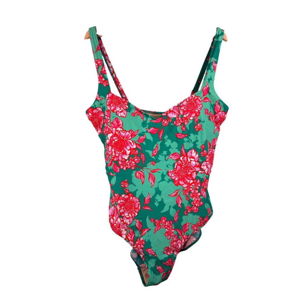 Summersalt floral vibrant‎ one piece swimsuit beach green sz 18